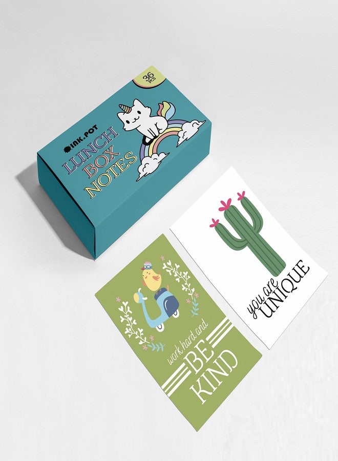 Inkdotpot مجموعة إنك دوت بوت من 36 بطاقة ملاحظات لصندوق الغداء للأطفال، عبارات ملهمة يومية وأفكار سعيدة للأطفال والطلاب، تأكيدات إيجابية وتشجيع، ملاحظات غداء ممتعة (موضوع تحفيزي) - Image 3